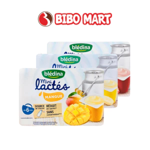 Sữa Chua Nguội Bledina Pháp Vị Dâu, Chuối, Xoài, Lê Cho Bé Từ 6 Tháng Vỉ 6 Hộp - Bibo Mart