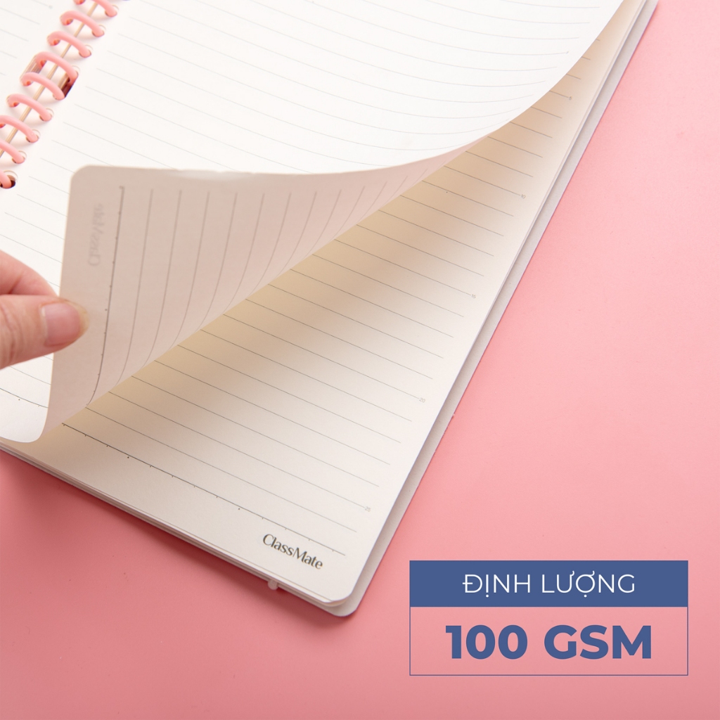 Sổ Lò Xo 100GSM A5 B5 Classmate Sổ Bìa Cứng Còng Nhựa Thay Được Giấy Refill Đủ Loại Dòng Kẻ, Sổ Ghi Chép 100 Trang