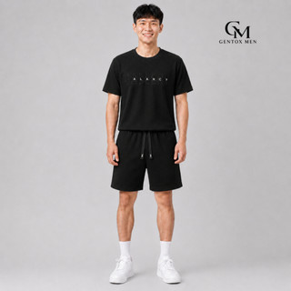 Bộ Quần Áo Nam Dập Nổi Tay Ngắn Chất Tổ Ong Thấm Hút, Form Rộng, Basic Full Size BHN93