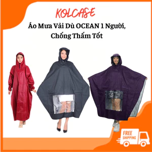 Áo Mưa Vải Dù OCEAN 1 Đầu – Chống Thấm Tốt, Gọn Nhẹ, Kích Thước 140x138cm