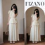 Set Đầm Lanh Nhật Trắng Kem Phối Ren Thắt Eo Dễ Thương – Set Váy Đi Biển Nữ Tính Tiểu Thư HCOM27141