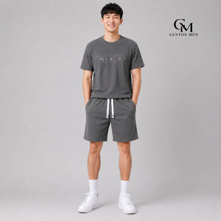 Bộ Quần Áo Nam Dập Nổi Tay Ngắn Chất Tổ Ong Thấm Hút, Form Rộng, Basic Full Size BHN93