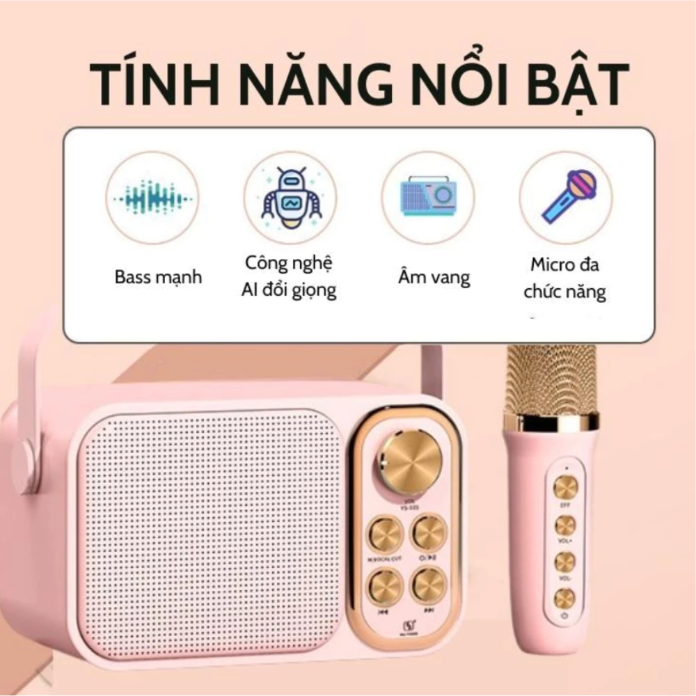 Loa Karaoke Bluetooth 1 Micro YS-103 Âm Thanh Siêu Hay, Sang Trọng Nhỏ Gọn Tiện Lợi Bảo Hành 2 Năm