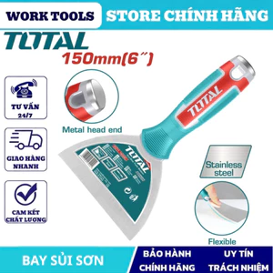 Bay sủi sơn TOTAL, thép không gỉ, lưỡi sắc bền, tay cầm chống trượt, dùng cho cạo sơn - trét tường DNTT
