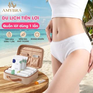 Set 5 Quần Lót Dùng 1 Lần Cho Nữ – Quần Lót Giấy Cotton Cao Cấp Mềm Mại Tiện Lợi Đi Du Lịch AMYBRA