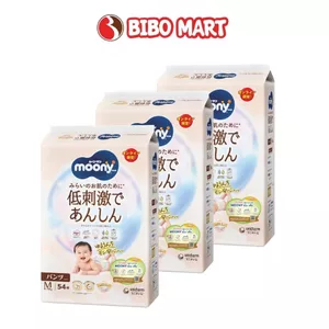 Tã Dán Bỉm Quần Moony Trắng Dịu Nhẹ Natural Cho Da Nhạy Cảm NB62 S58 M46 L38 XL32 - Bibo Mart