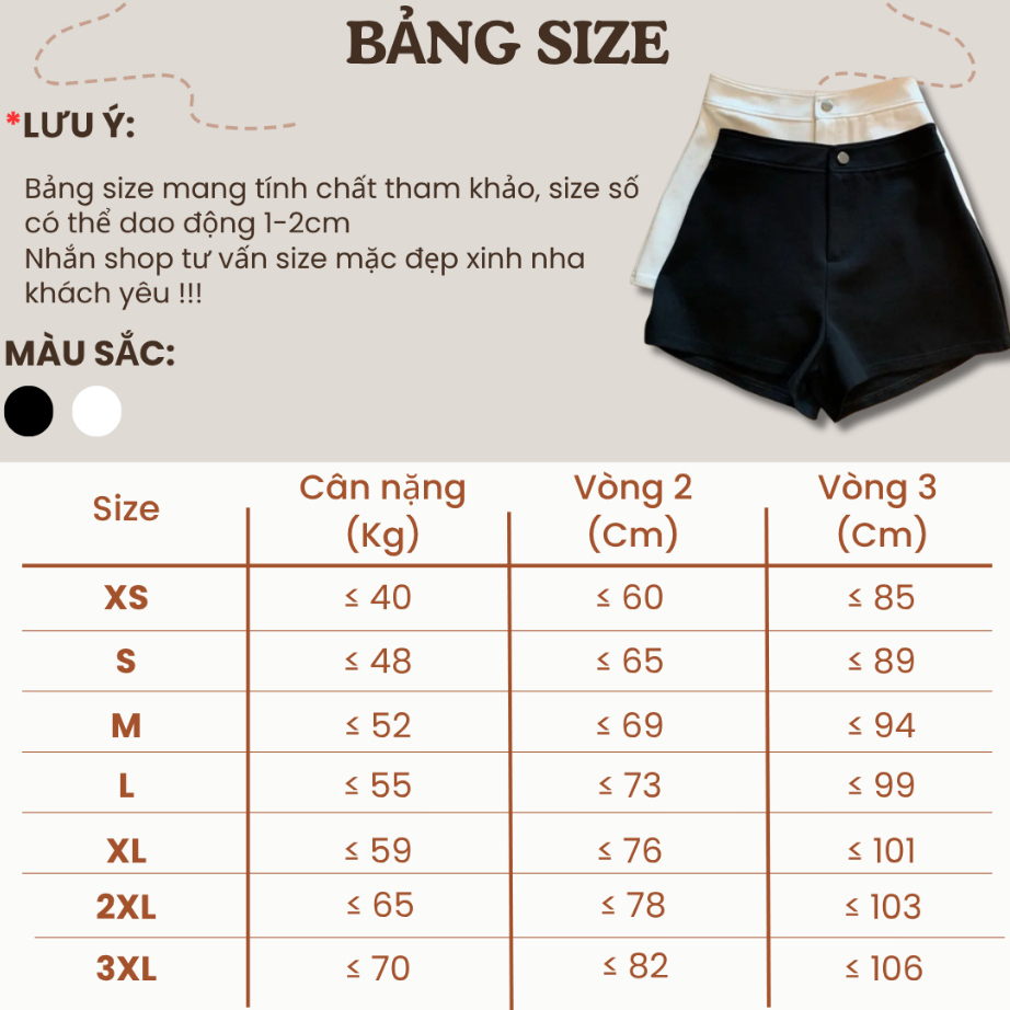 [DEAL MỞ BÁN ] Quần short 1 cúc umi BIGSIZE 40-70KG - Pena House