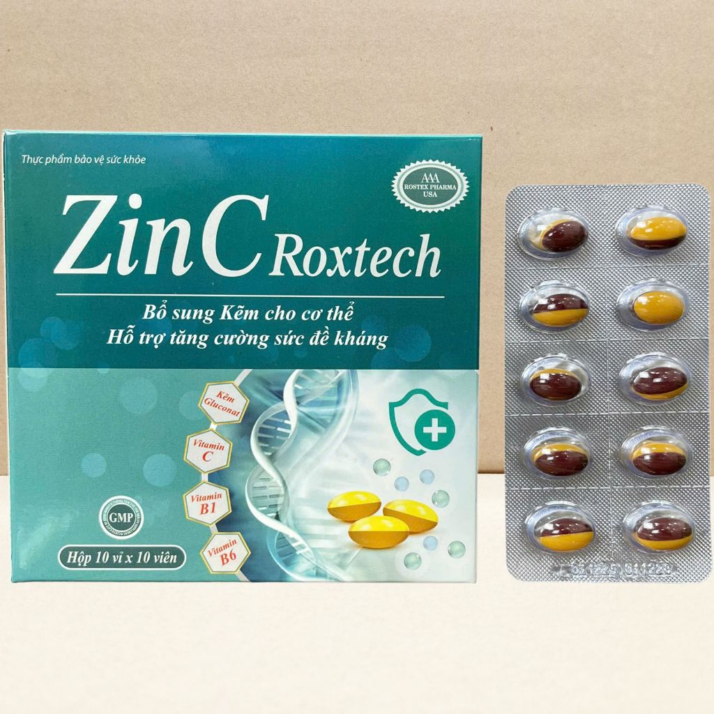 Zin C Roxtech Xanh Dương - Rostex - Vinaphar - Vitamin Chữa Lành