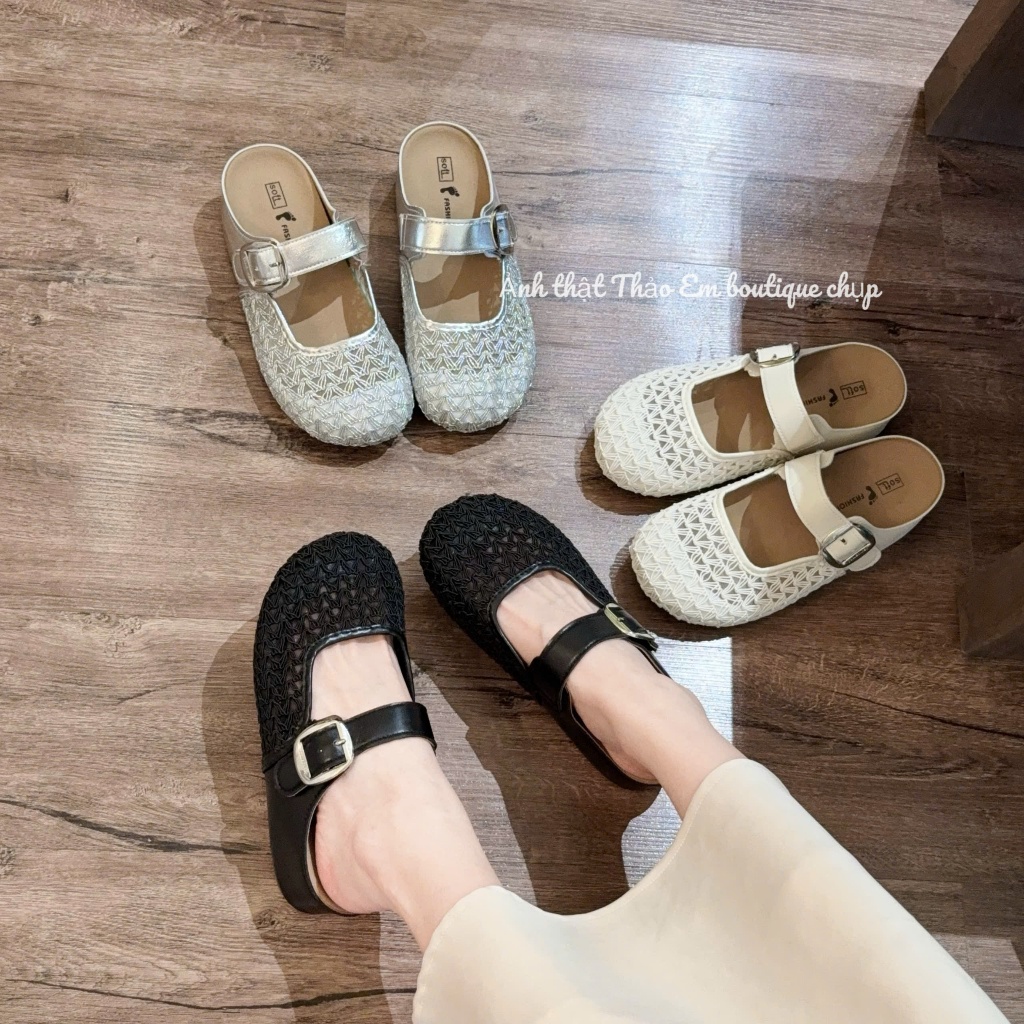 [Thảo Em - SUC633] Sục lưới độn đế nữ gót cao 4-5cm phù hợp mùa hè (QCCC]