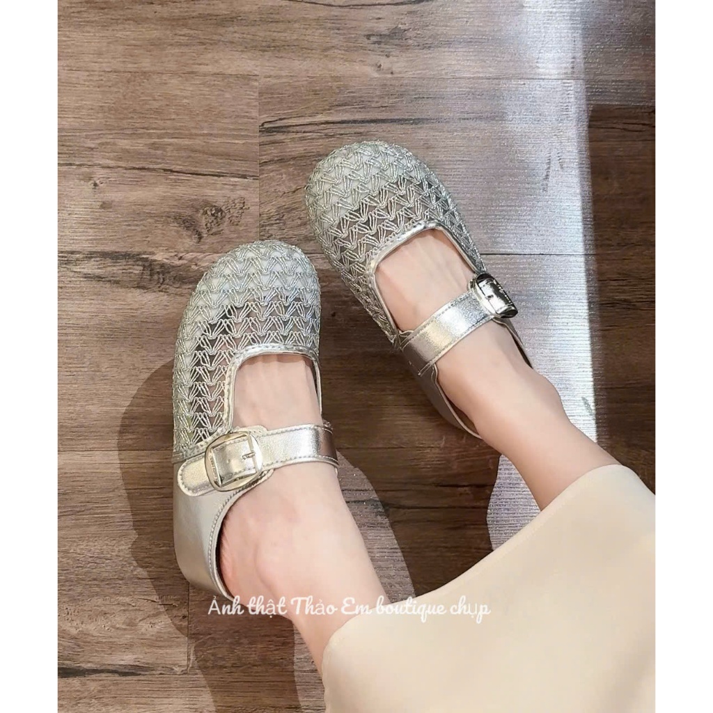 [Thảo Em - SUC633] Sục lưới độn đế nữ gót cao 4-5cm phù hợp mùa hè (QCCC]