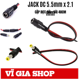 Jack Nối Nguồn DC 5.5mm x 2.1mm Dây Dài 20cm Lõi Đồng Chịu Tải Tốt - Vĩ Gia Shop