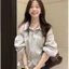 Áo Sơ Mi Kẻ Sọc Nữ Hở Vai Cách Điệu, Áo Kiểu Tay Bồng Trễ Vai Tôn Dáng Sexy Thanh Lịch Élan Sweet