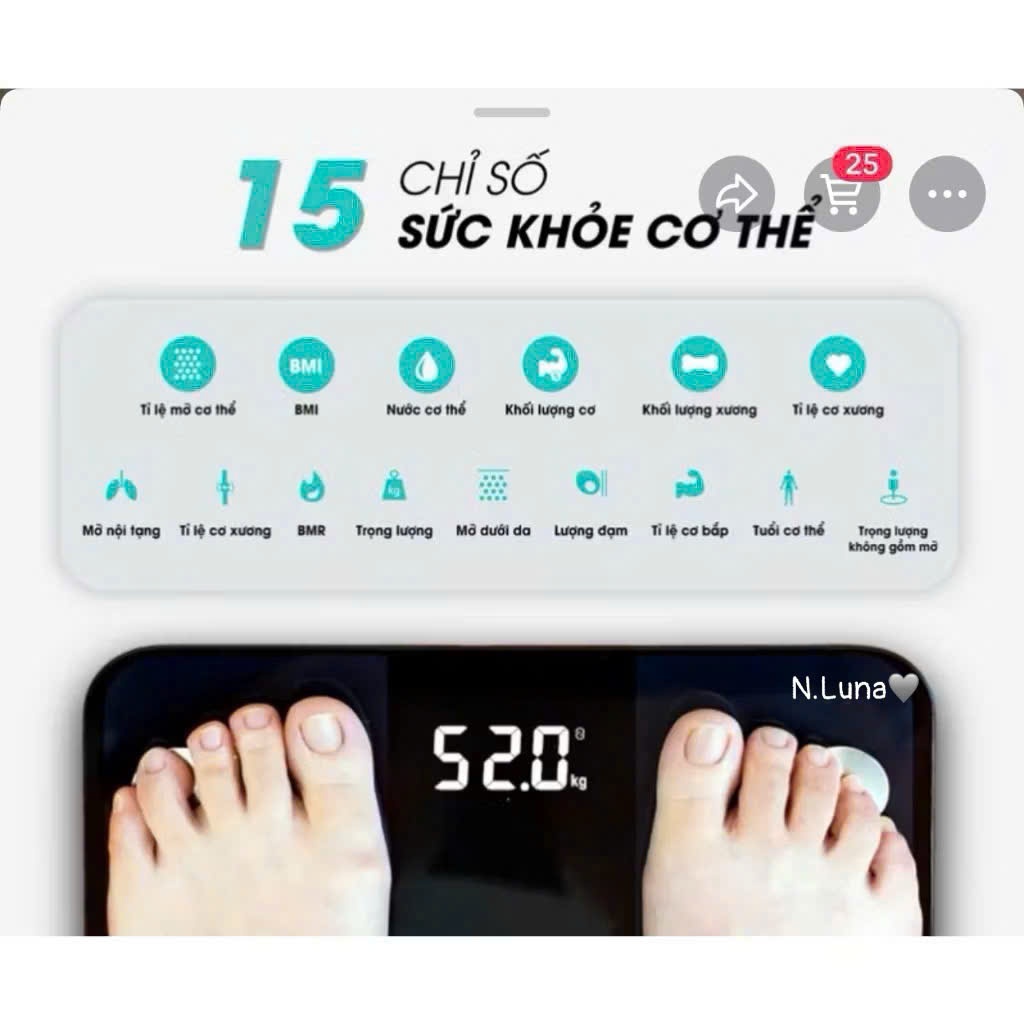 Cân Sức Khỏe Thông Minh C2 – 15 Chỉ Số Cơ Thể, Sạc Pin USB, Kết Nối App, Kính Cường Lực 5mm, 180kg