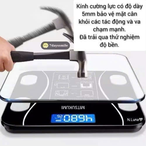 Cân Sức Khỏe Thông Minh C2 – 15 Chỉ Số Cơ Thể, Sạc Pin USB, Kết Nối App, Kính Cường Lực 5mm, 180kg
