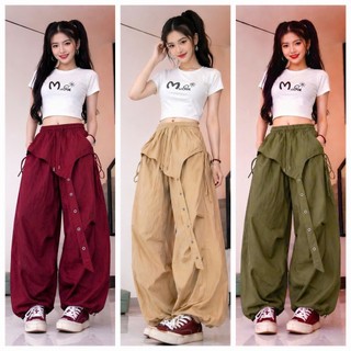 ( tặng quà khi mua hàng) M.13 - Set Quần Kaki phom rộng phối Áo Phông Croptop thê thao unisex