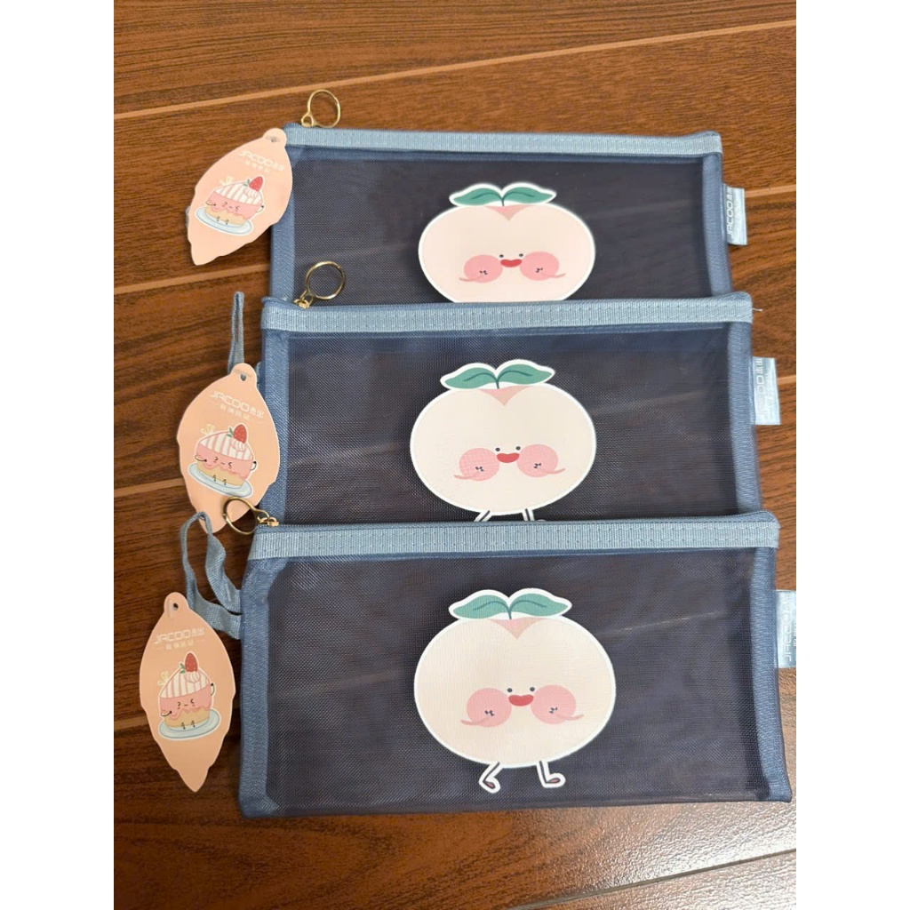 Túi Bút Lưới Cute 20x12cm Có Khóa Kéo Hộp Đựng Bút Dễ Thương Cho Học Sinh