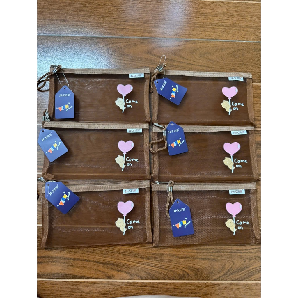 Túi Bút Lưới Cute 20x12cm Có Khóa Kéo Hộp Đựng Bút Dễ Thương Cho Học Sinh