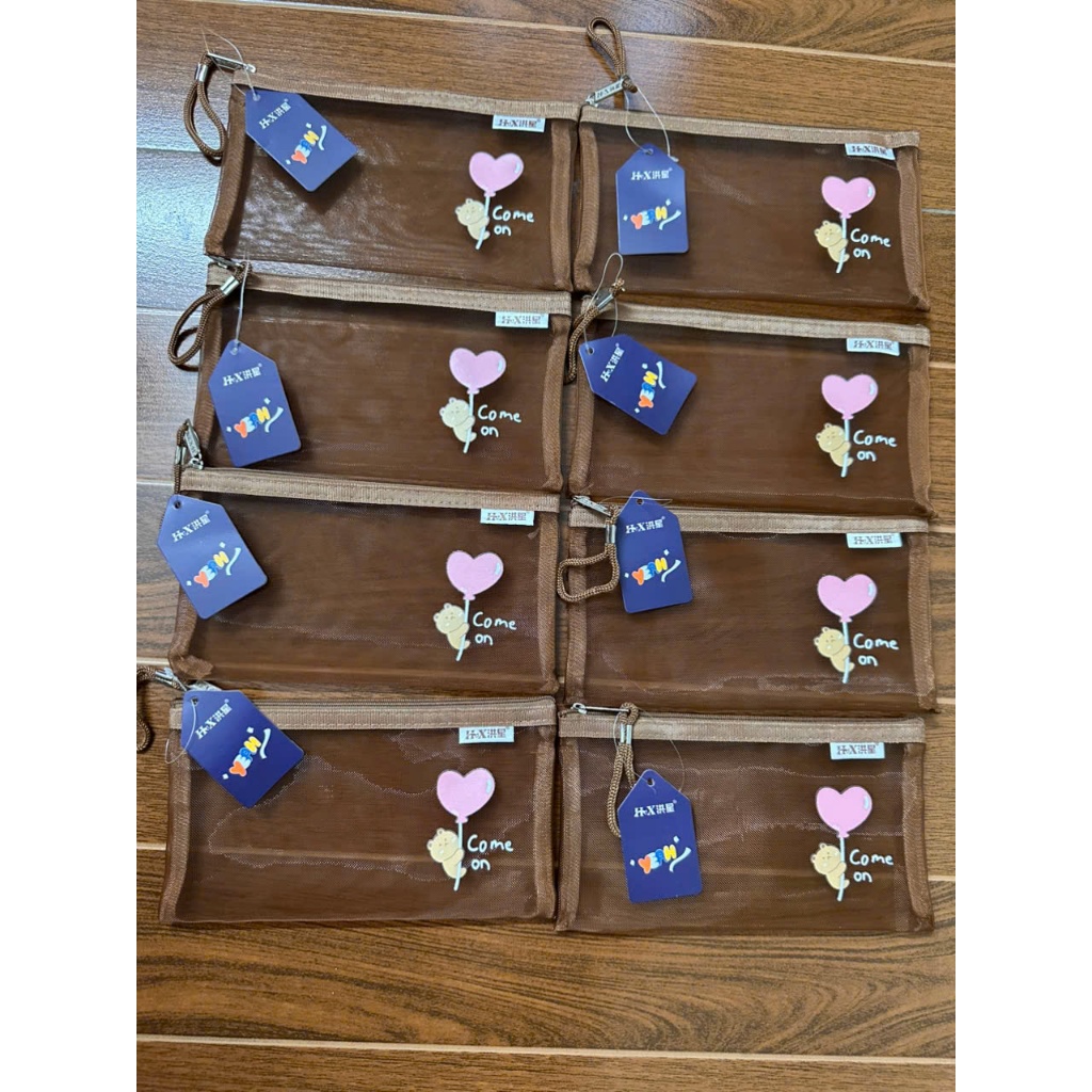 Túi Bút Lưới Cute 20x12cm Có Khóa Kéo Hộp Đựng Bút Dễ Thương Cho Học Sinh