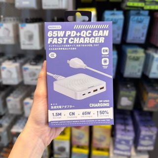 Trạm sạc nhanh 65W Remax RP-U183 công nghệ GaN, 2C + 2A , dây nguồn dài 1.5m