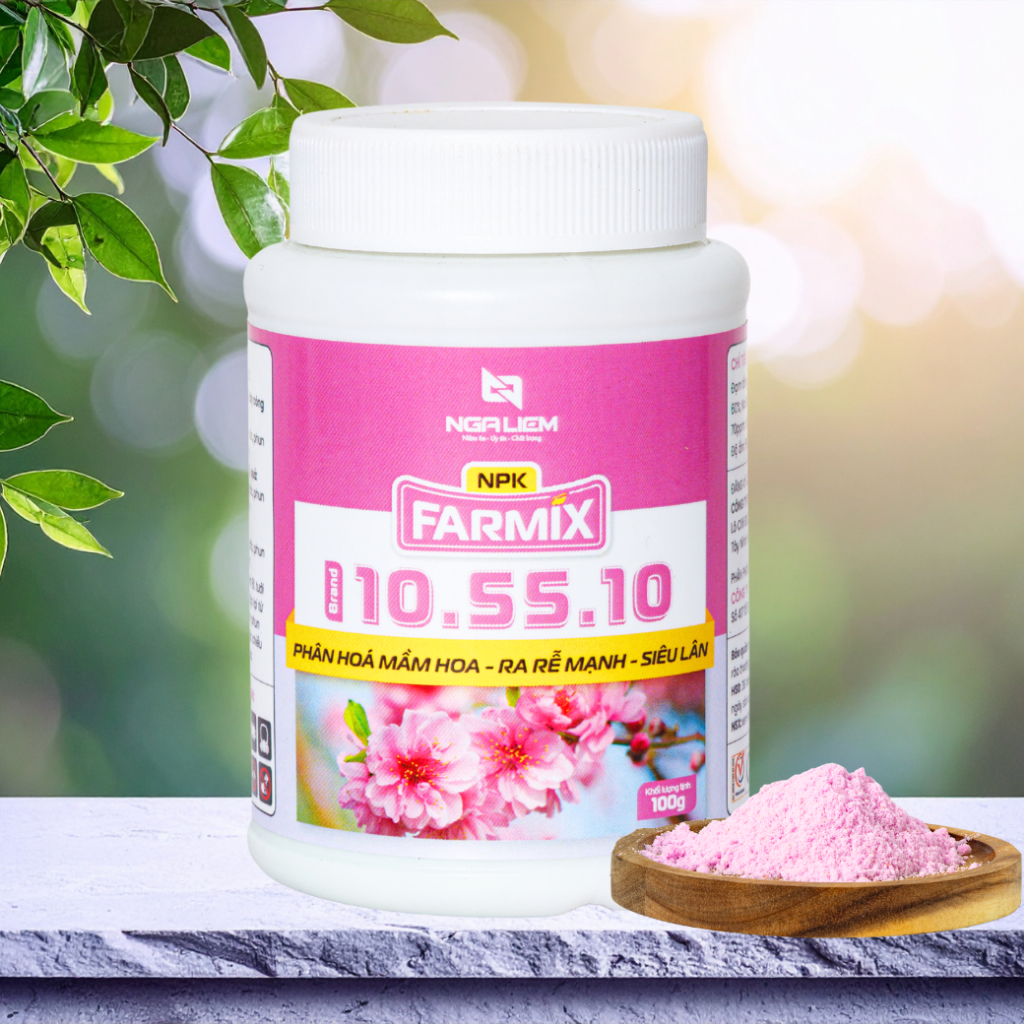 🌸 NPK 10-55-10+TE Farmix 100gram – Kích Nụ Nhanh, Hoa Đồng Loạt, Rễ Khỏe