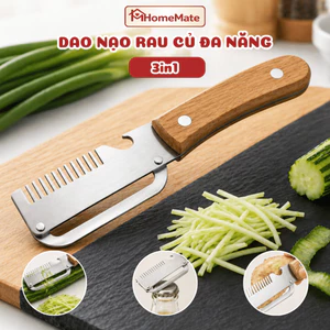 Dao Nạo Rau Củ 3 In 1 HomeMate, Dao Gọt Vỏ Bào Sợi Mở Nắp Chai Đa Năng Lưỡi Thép Không Gỉ