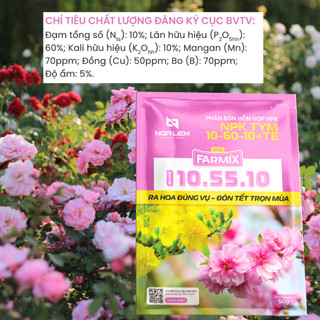 🌸 NPK 10-55-10+TE Farmix 50gram – Giải Pháp Kích Hoa Nhanh, Nở Đúng Thời Điểm