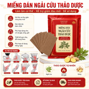Miếng Dán Ngải Cứu Thảo Dược – Hỗ Trợ Giảm Đau Mỏi Cổ Vai Gáy, Lưng, Gối, Mắt Cá Chân - 200 miếng