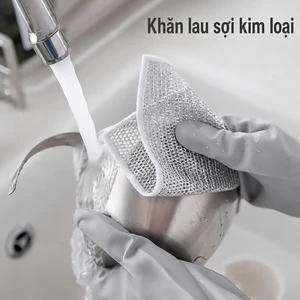 Khăn Cọ Rửa Sợi Kim Loại – Làm Sạch Chén Bát, Nồi Chảo, Không Hại Bề Mặt, Thấm Hút Tốt