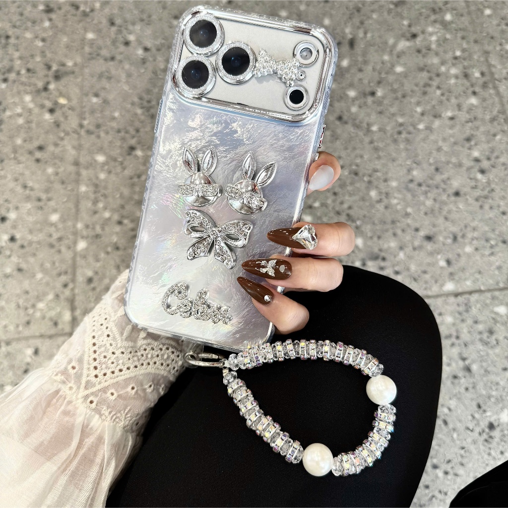 ỐP LƯNG IPHONE SILVER GLAM - PHIÊN BẢN ĐÍNH ĐÁ CAO CẤP (COLLECTION 2026) - Nắng Case