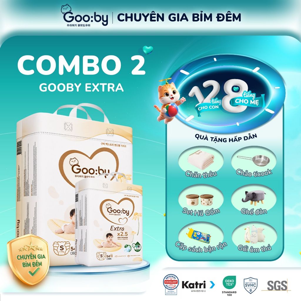 [Kèm quà] Combo 2 bịch Gooby Quần/Dán siêu mỏng mềm, thấm hút tốt size M/L/XL/XXL/XXXL cho bé từ 6kg-25Kg
