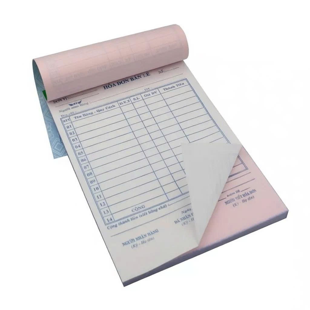 Hóa đơn bán lẻ 1 liên, 2 liên
