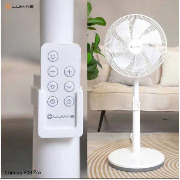 Quạt đứng Lumias màu trắng F08 Pro+, 7 cấp độ gió, 28W, kết nối wifi, có remote - Bảo Hành 24 tháng