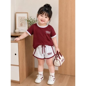 Set Bé Gái HỌA TIẾT QUẦN CHẠY SỌC BLOD K.Kid Bộ Mùa Hè Chất Cotton Mềm Mát Size 8-20kg M99
