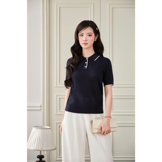 Áo polo dệt kim len lông thỏ nữ thoáng khí mỏng nhẹ kiểu dáng trẻ trung DELIZ PL306