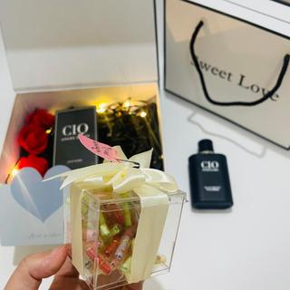 (Rơm đen Quà tặng nam) Hộp túi quà sweetlove kèm phụ kiện và nước hoa CIO nam tính, quà sinh nhật, valentine