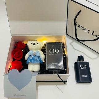 (Rơm đen Quà tặng nam) Hộp túi quà sweetlove kèm phụ kiện và nước hoa CIO nam tính, quà sinh nhật, valentine