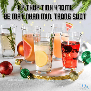 BỘ 6 LY Thủy Tinh Uống TRÀ CHANH Chịu Nhiệt Dáng Trụ Trơn | Cốc Uống Nước Ép, Sinh Tố - Decor Bàn Đẹp