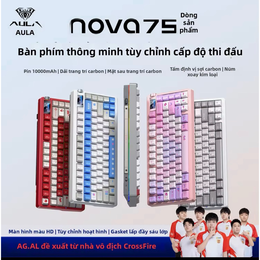 (new-sẵn) bàn phím cơ Aula Nova75-Nova75 pro-3 mode-màn hình TFT-led RGB | BigBuy360 - bigbuy360.vn
