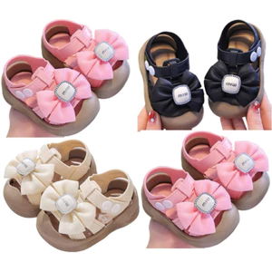 Dép sandal nơ xinh cho bé gái tập đi,đế cao su chống trơn,chống vấp bảo vệ chân,mềm nhẹ