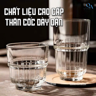 BỘ 6 LY Thủy Tinh ĐÁY KHÍA Chịu Nhiệt | Ly 2 Tầng Uống Cà Phê, Matcha, Cacao Phong Cách Hàn Quốc