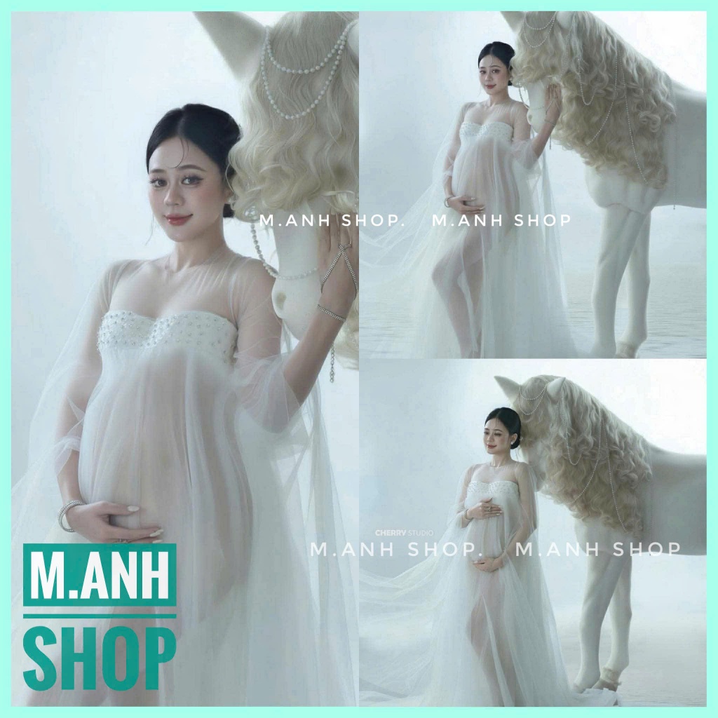 Váy Bầu Voan Chụp ảnh Concept Bầu Xinh Đẹp