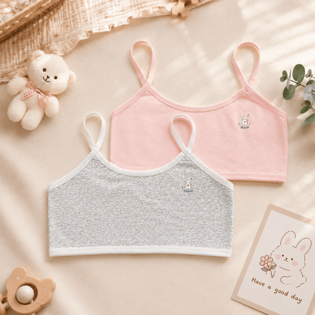Áo Lót Lá Bé Gái Cotton Thoáng Mát Mềm Mại Cho Bé Tuổi Dậy Thì