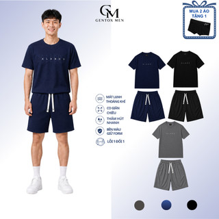 Bộ Quần Áo Nam Dập Nổi Tay Ngắn Chất Tổ Ong Thấm Hút, Form Rộng, Basic Full Size BHN93