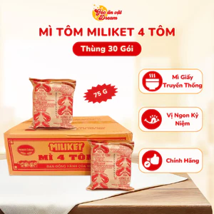 Mì Tôm Mì Ăn Liền (Miliket 4 Tôm/Hảo Hảo/Morden) | Mì Gói Truyền Thống | Thùng 30 gói/24ly