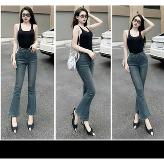 sét bộ áo sơ mì trắng kèm quần bò koe