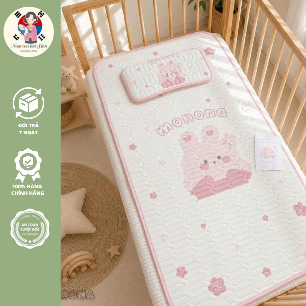 Set chiếu/thảm điều hòa kèm gối cao cấp cho bé Chiếu lót nôi điều hòa cho bé thông hơi thoáng khí
