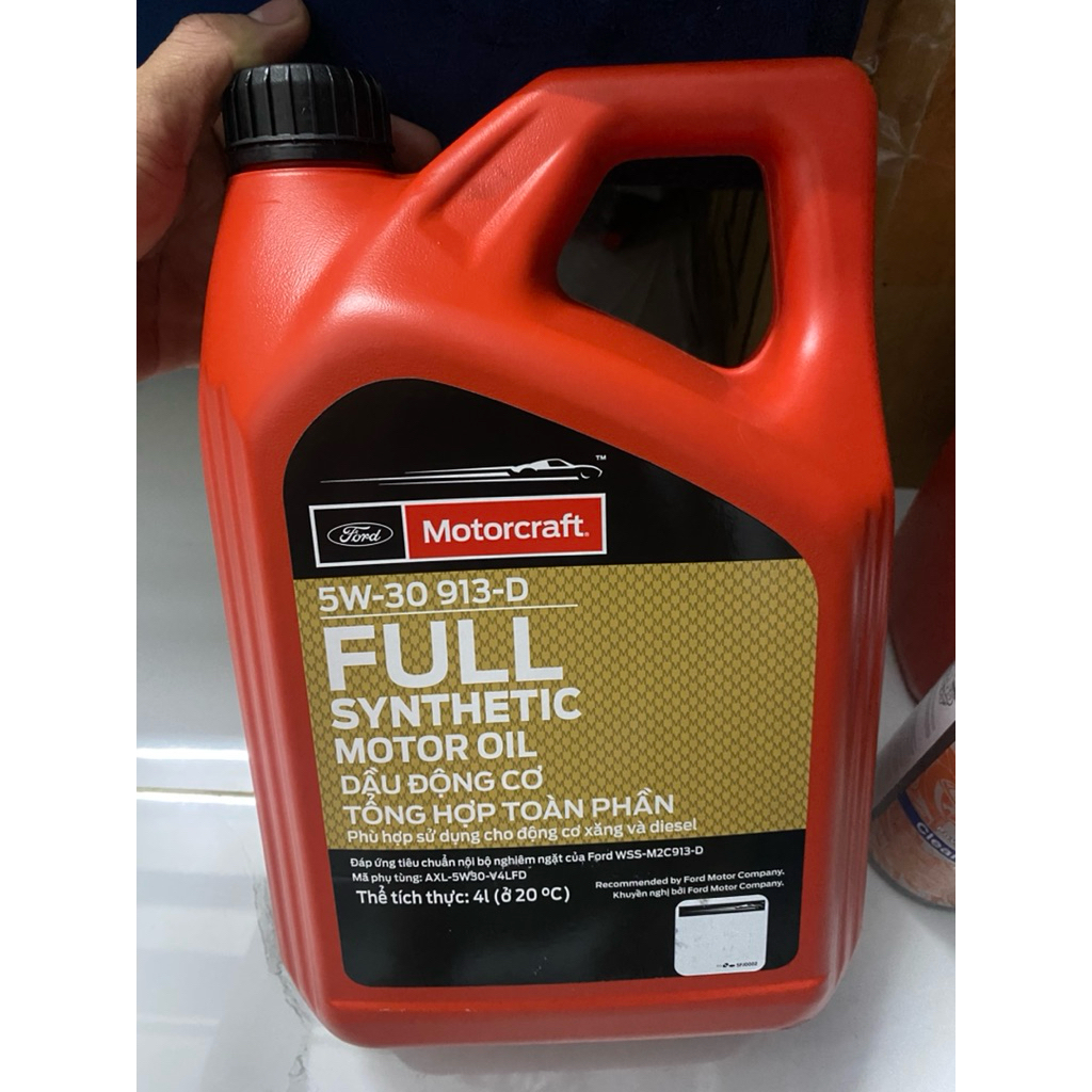 [MUA 2 nhớt TẶNG 1 súc rửa động cơ] Nhớt Ford Motorcraft 5W-30 Full Synthetic (4L) - Tặng 1 Chai Súc Động Cơ Cyclo Mỹ