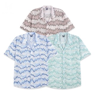 [ÁO LƯỚI ĐI BIỂN MỚI] Áo Sơ Mi Tay Ngắn Cuban Shirt Nam Nữ Kẻ Sọc Hoạ Tiết Đan Lưới Hàn Quốc