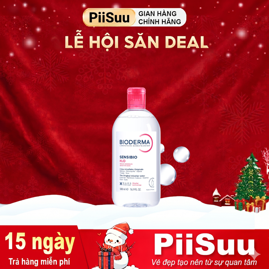 [ĐỘC QUYỀN LIVESTREAM] Dung dịch làm sạch và tẩy trang Micellar cho da thường &da nhạy cảm Bioderma Sensibio H2O - 500ml