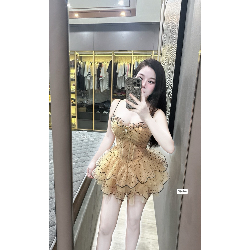 Đầm lưới bi mới về 2 màu 🥰  Kèm tag cài